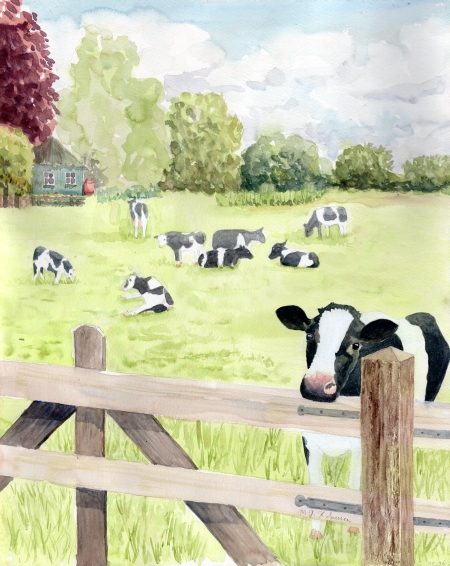 Cows in meadow