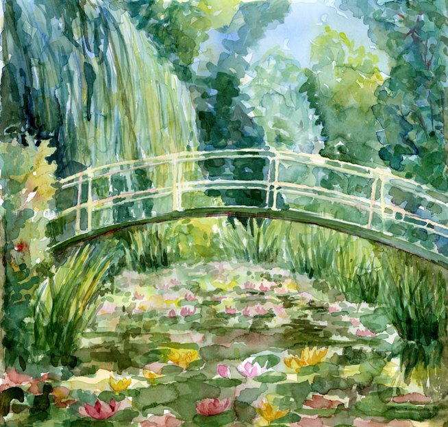 Monet garden bridge